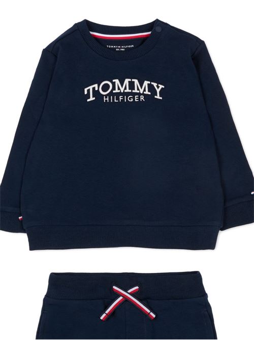 Completo bambino Tommy Hilfiger navy con pantalone e felpa TOMMY HILFIGER KIDS | KN0KN02162C1G